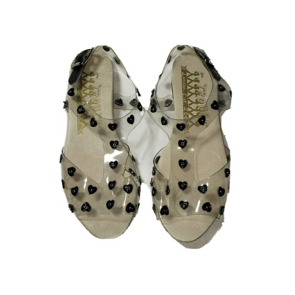 F-Troupe clear heart Jelly Plastic‎ Sandals size EU 36 US 5.5 Y2K